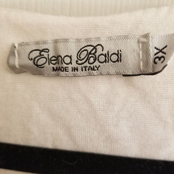 Beautiful...Elena Baldi Gray And White Printed Silk Blouse Size 3X.     Rj-16 - Picture 4 of 6